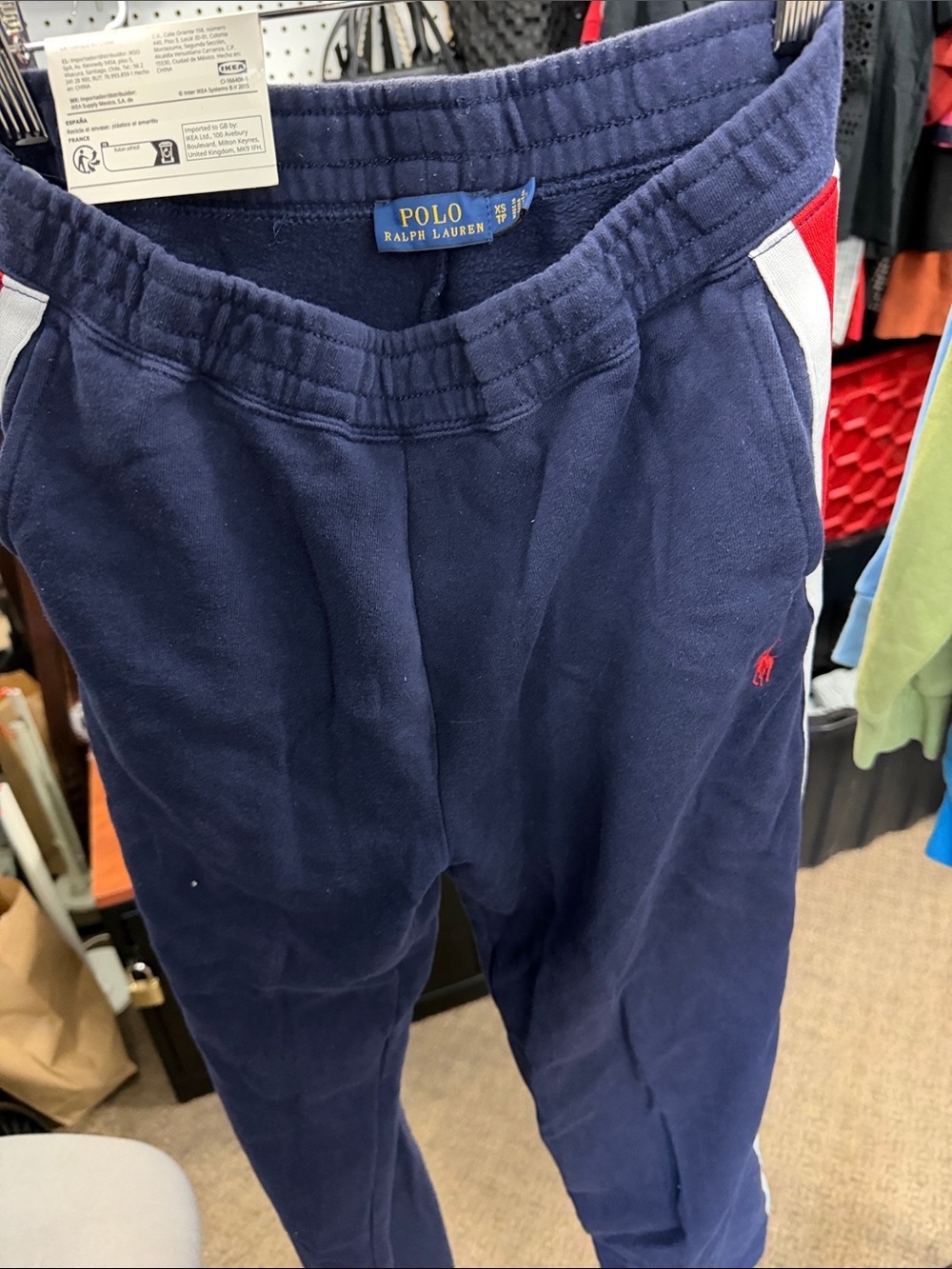 Polo by Ralph Lauren Navy Sweatpants with Red & White Trim
